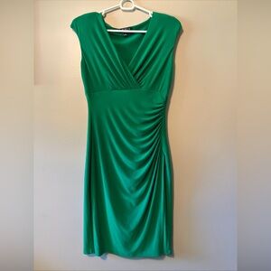Lauren Ralph Lauren Kelly Green Ruched Side Sleeveless Classic Dress Size 4